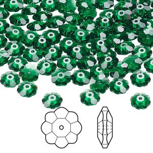 Margarita flower 720pk majestic green, Swarovski® 6mm 3700