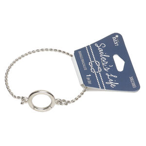 Bracelet, bangle 1pkg1, silver-finished brass and steel, 7 inches with 2.5mm twisted band and 22mm round hinged clasp.