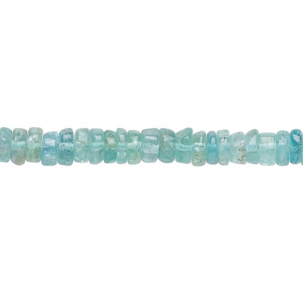 Apatite 1pkg1, hand-cut rondelle bead natural 8 inch 4x1mm-6x2mm image number 0
