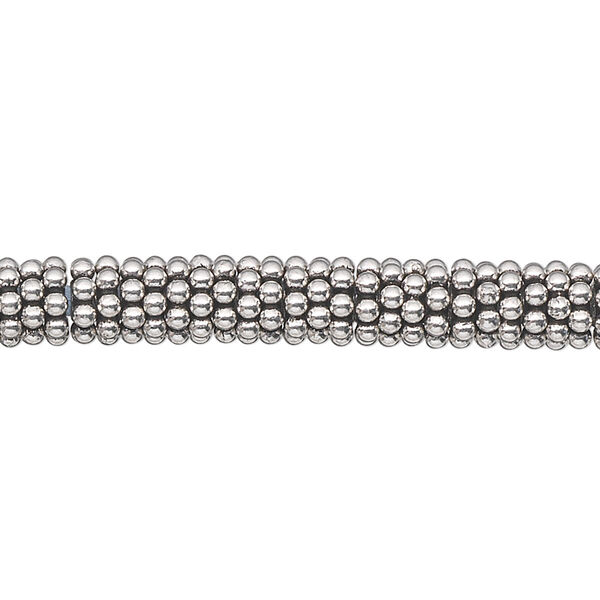 Bead, antiqued sterling silver, 6x2mm rondelle. Sold per 1-troy ounce pkg, approximately 80-100 beads. image number 0