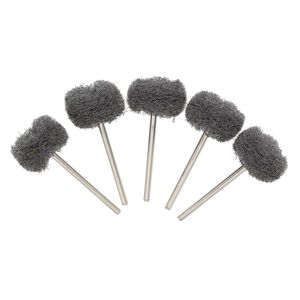 Fiber wheel, steel and nylon, black, fine, 1-3/4 inch with 3/32 inch mandrel diameter and 7/8 inch head. Sold per pkg of 5.