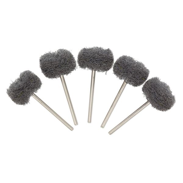 Fiber wheel, steel and nylon, black, fine, 1-3/4 inch with 3/32 inch mandrel diameter and 7/8 inch head. Sold per pkg of 5. image number 0