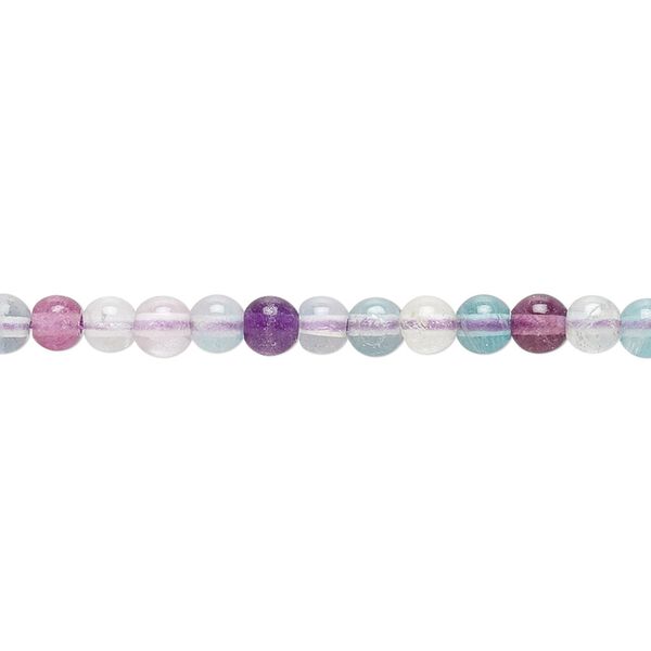 Rainbow fluorite 1pkg1, round bead natural 15.5-16 inch 4mm image number 0