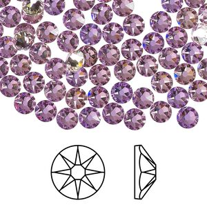 Flat back 144pk crystal vitrail light foil back, Crystal Passions® 4.6-4.8mm rose round SS20 2088