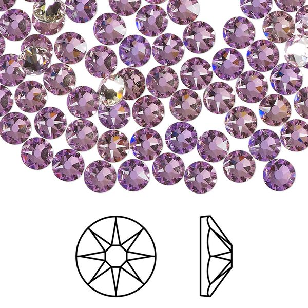 Flat back 144pk crystal vitrail light foil back, Crystal Passions® 4.6-4.8mm rose round SS20 2088 image number 0