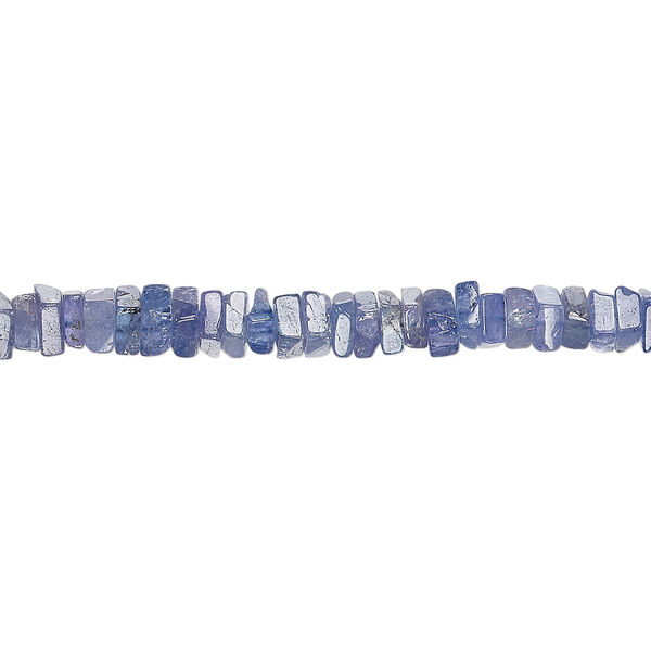 Tanzanite 1pkg1, hand-cut square rondelle bead B grade, 8 inch 4x1mm-5x2mm image number 0