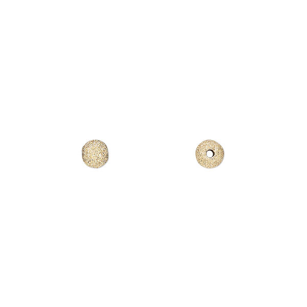 Bead, 14Kt gold-filled, 4mm stardust round. Sold per pkg of 4. image number 0
