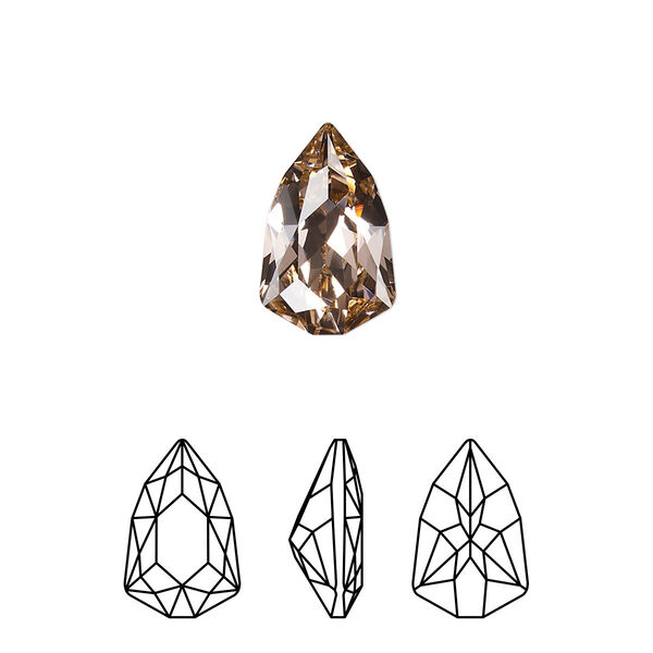 Fancy stone 1pk vintage rose foil back, Crystal Passions® 13.6x8.6mm trilliant 4707 image number 0