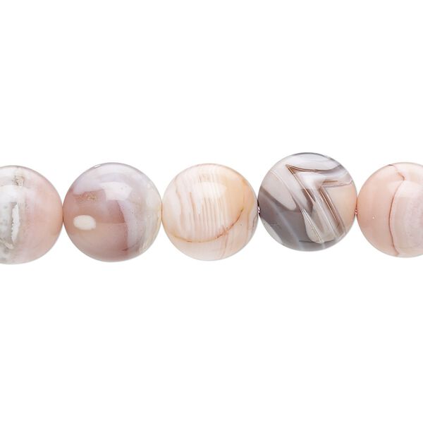 Pink botswana agate 1pkg1, round bead natural 15.5-16 inch 10mm image number 0