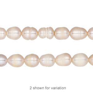 Pearl, cultured freshwater, mauve / peach / cream, 6mm rice, D- grade, Mohs hardness 2-1/2 to 4. Sold per 16-inch strand.