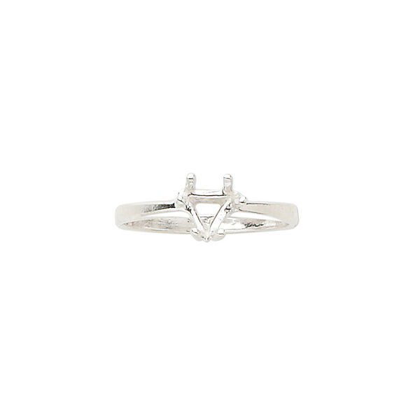 Ring, Sure-Set™, sterling silver, 6mm 6-prong triangle basket setting, size 7. Sold individually. image number 0