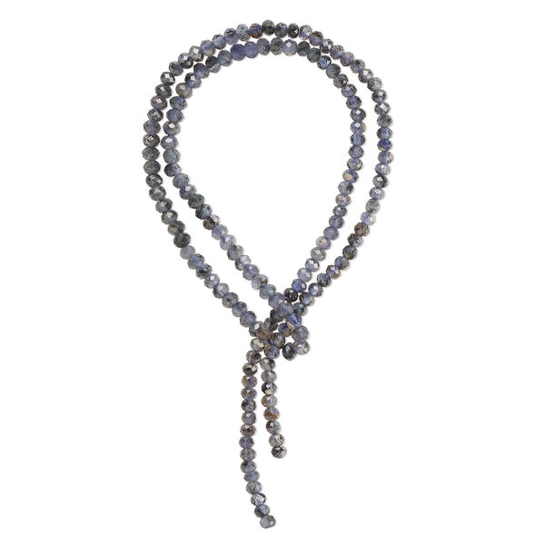 Iolite 1pkg1, hand-cut faceted round bead natural 13 inch 2.5-4mm image number 0