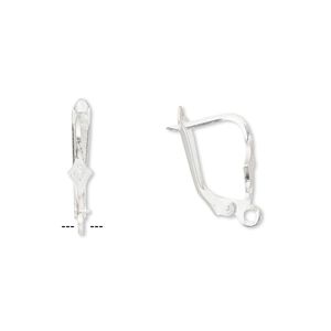 Ear wire leverback 1pkg2 sterling silver-filled, 15mm / 8x3.5mm shield / open loop / flat wire, 1 pair