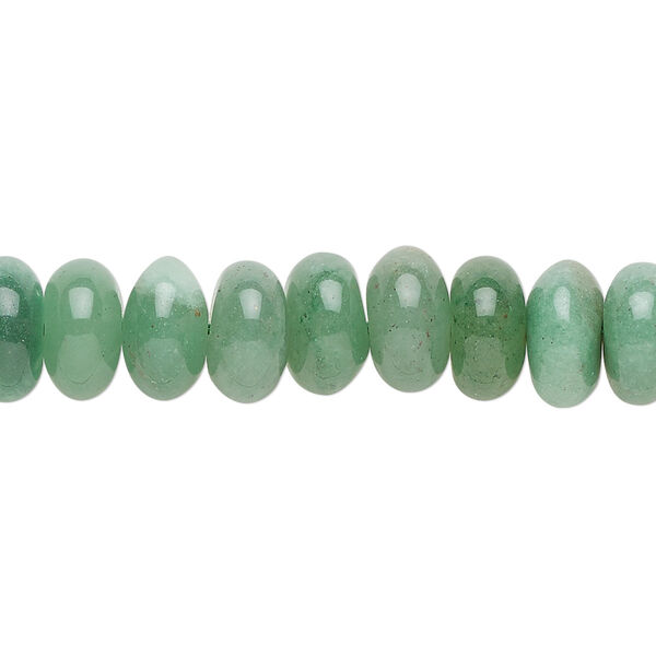 Bead 1pkg1 green aventurine, 10x6mm rondelle B grade, 15.5-16 inch natural light to medium image number 0