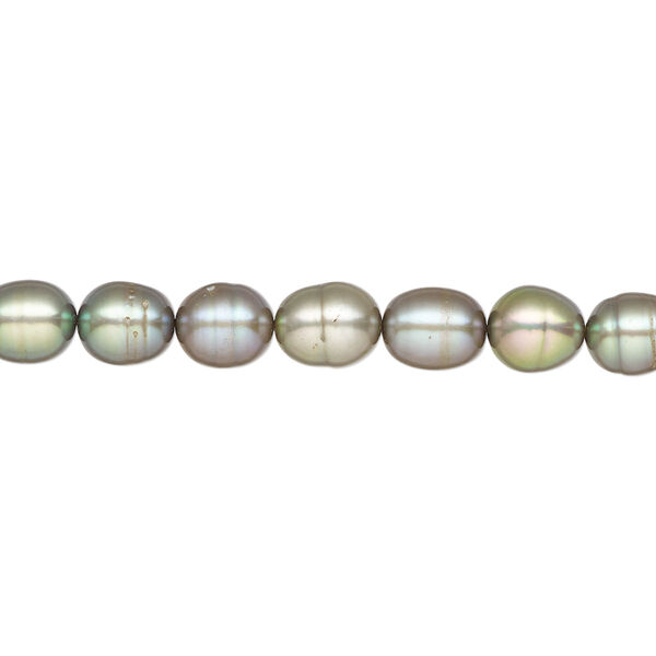 Pearl, cultured freshwater (dyed), pine, 5-6mm rice, D grade, Mohs hardness 2-1/2 to 4. Sold per 15-inch strand. image number 0