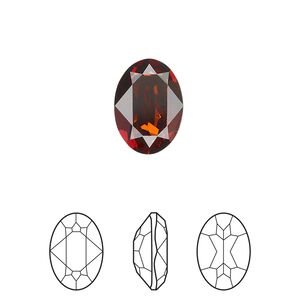 Fancy stone 12pk smoked amber foil back, Crystal Passions® 14x10mm oval 4120