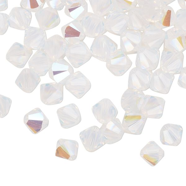 Bead 360pk white opal shimmer, Swarovski® 6mm XILION bicone 5328 image number 0