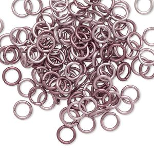 Jump ring, anodized aluminum, antique copper patina, 5.5mm round, 3.5mm inside diameter, 18 gauge. Sold per pkg of 100.