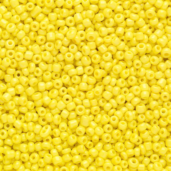 Seed bead, Ming Tree™, glass, pkg/1 pound, #11 round, opaque yellow. image number 0