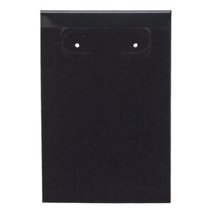 Earring card, flocked plastic, black, 3x2-inch rectangle. Sold per pkg of 25.