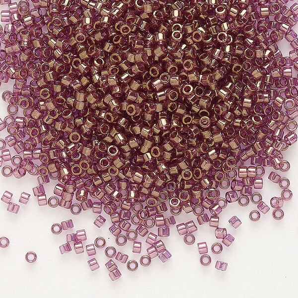 Seed bead, Delica®, glass, pkg/250g, #11 round, translucent gold luster amethyst (DB-0108). image number 0