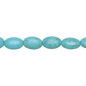 Magnesite 1pkg1, puffed oval bead 15 inch 10x7mm