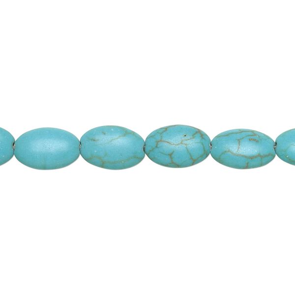 Magnesite 1pkg1, puffed oval bead 15 inch 10x7mm image number 0