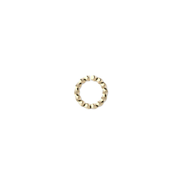 Jump ring, gold-plated brass, 8mm twisted round, 5.8mm inside diameter, 16 gauge. Sold per pkg of 500. image number 0