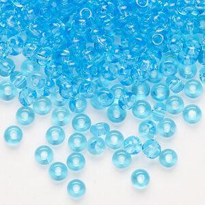 Seed bead, Preciosa Ornela Czech glass, pkg/500g, #6 rocaille, transparent sky blue, (60010).