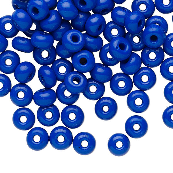 Seed bead, Preciosa Ornela Czech glass, pkg/500g, #2 rocaille, opaque blue, (33050). image number 0