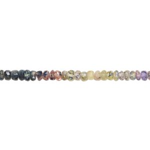 Multi-sapphire 1pkg1, hand-cut faceted rondelle bead 8 inch 3x1mm-4x2mm