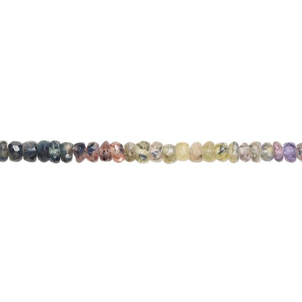 Multi-sapphire 1pkg1, hand-cut faceted rondelle bead 8 inch 3x1mm-4x2mm image number 0