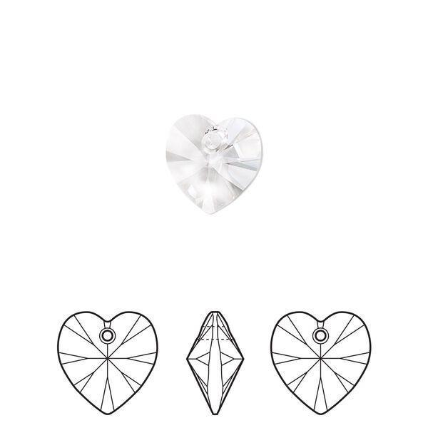 Drop 288pk crystal, Swarovski® 10mm pendant heart 6228 image number 0