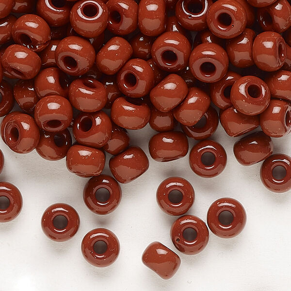 Seed bead, Preciosa Ornela, glass, opaque brown, #2 rocaille. Sold per 500-gram pkg. image number 0