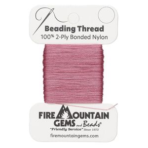 Thread, nylon, dusty rose, size AA. Sold per 50-yard card.