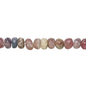 Pink tourmaline / grey tourmaline 1pkg1, hand-cut rondelle bead natural 14 inch 5x3mm-6x4mm