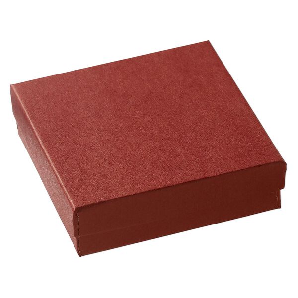 Paper / "cotton" (polyester) 1pkg6, square box red 3.5x3.5x1" image number 1