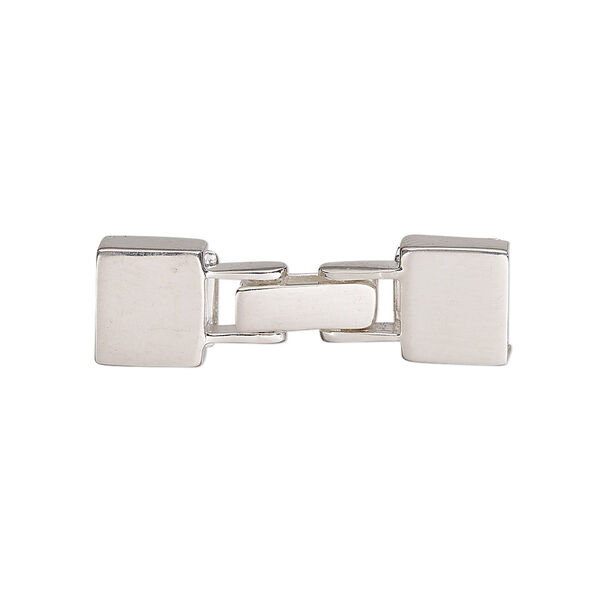 Clasp, fold-over, sterling silver, 30x9mm with terminator cord ends, 7x3mm inside diameter. Sold individually. image number 0