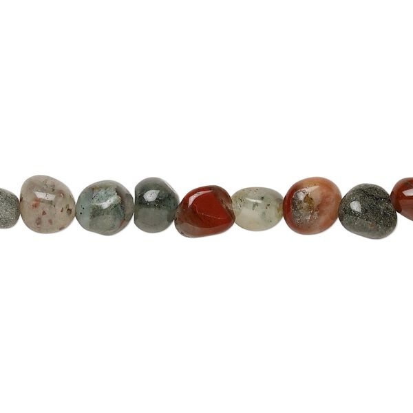 African bloodstone 1pkg1, pebble bead natural 8 inch small image number 0