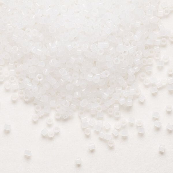 Seed bead, Delica®, glass, pkg/50g, #11 round, translucent opal (DB-0220). image number 0