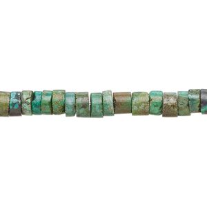 Turquoise 1pkg1, heishi bead 15 inch 5x1mm-6x4mm
