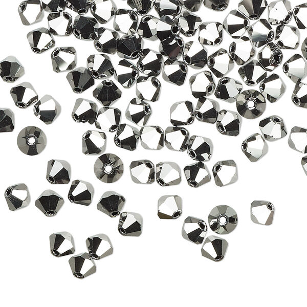 Bead 720pk jet light hematite 2X, Preciosa Czech crystal 4mm bicone image number 0