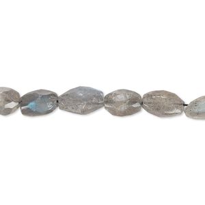 Labradorite 1pkg1, hand-cut faceted oval bead natural 14 inch 6x6mm-11x7mm