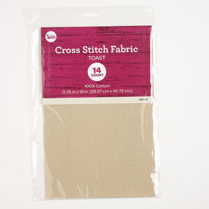 Cross stitch fabric 1pkg1, cotton canvas, toast, 18 x 11-1/4 inches rectangle.