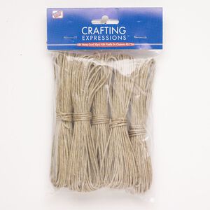 Cord assortment, hemp (natural), pkg/(5) 10-yard sections, 1.5mm, tan.