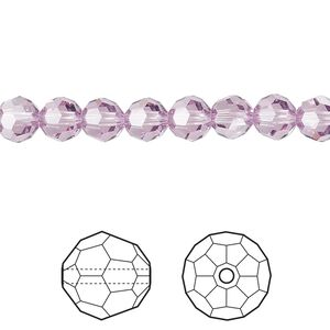 Bead 12pk light amethyst, Crystal Passions® 6mm round 5000