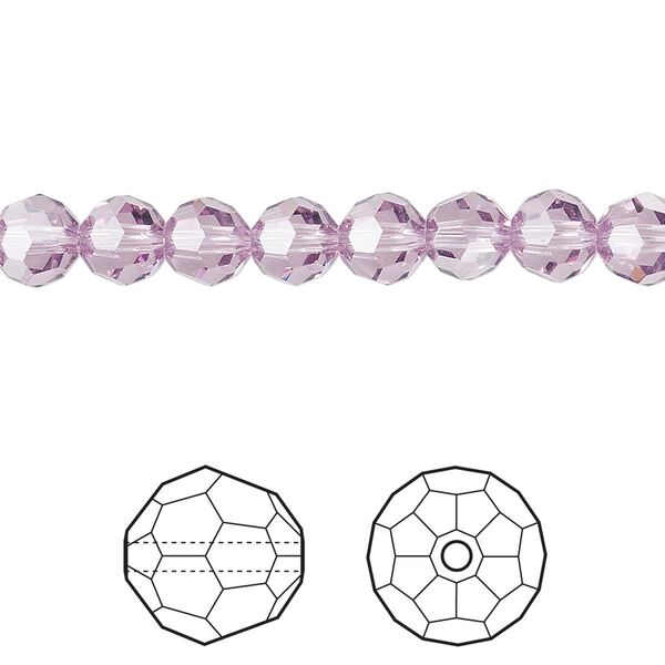 Bead 12pk light amethyst, Crystal Passions® 6mm round 5000 image number 0