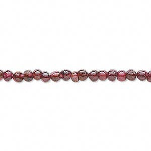 Garnet 1pkg1, hand-cut uneven round bead D grade, 14 inch 3-4mm image number 0