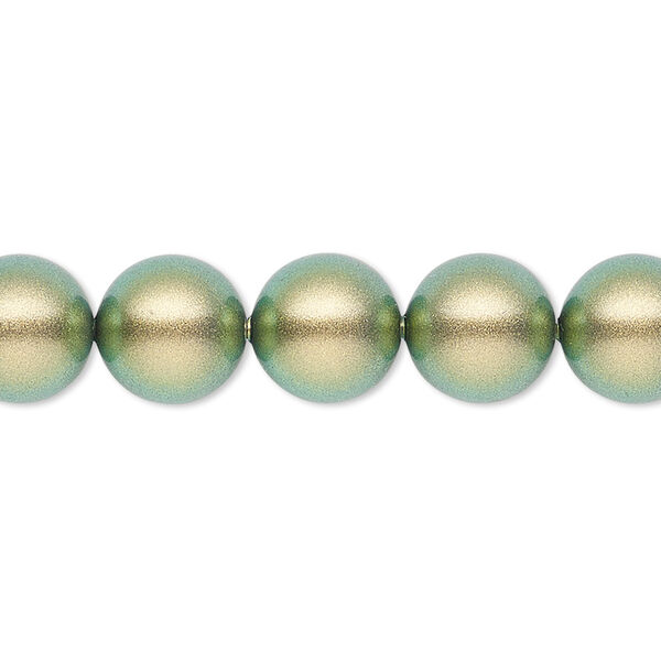 Pearl 100pk iridescent green, Swarovski® 10mm round 5810 image number 0