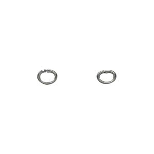 Loop Lock™, JBB Findings, gunmetal-plated brass, 5x4mm oval. Sold per pkg of 4.